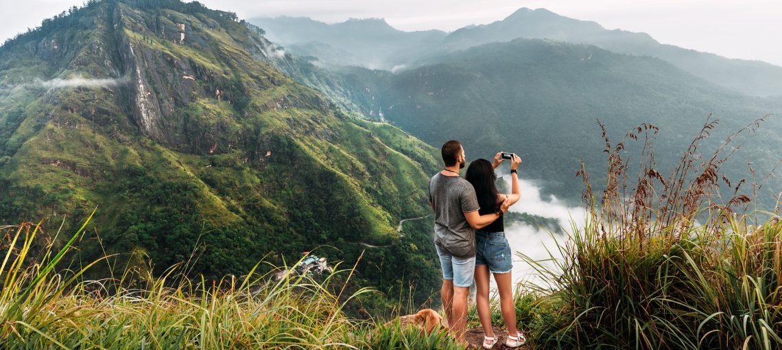 A couple in love travels to Sri Lanka. The couple travels the world