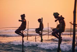 Traditional stilt fishing in Sri Lanka Traditional stilt fishing in Sri Lanka